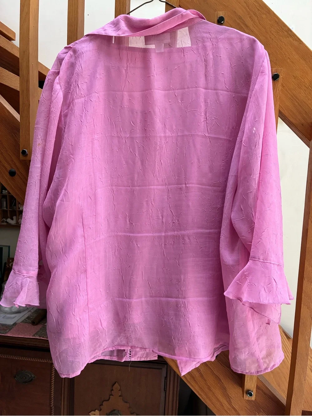 Dressbarn Pink Sheer Button-Up Blouse with Tank Twin Set 2X